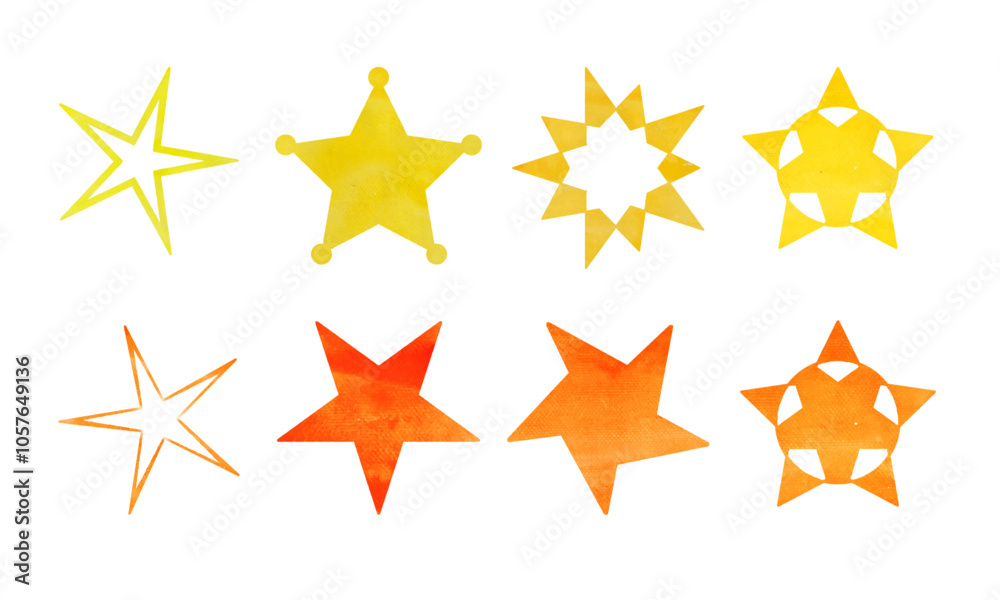 watercolor star on white background watercolor star on white background