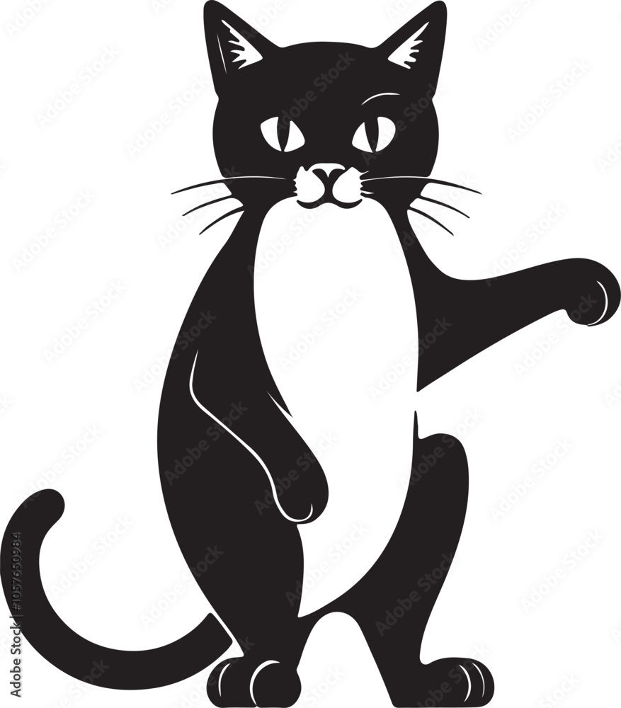 Fototapeta premium black and white cat