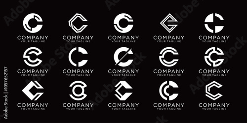 creative letter C icon set. design for business of luxury, elegant, simple. photo