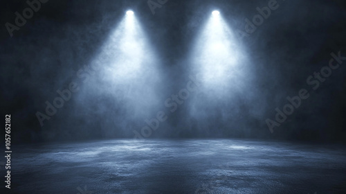 Dramatic Spotlight on Smoky Background Stage Design Event Presentation