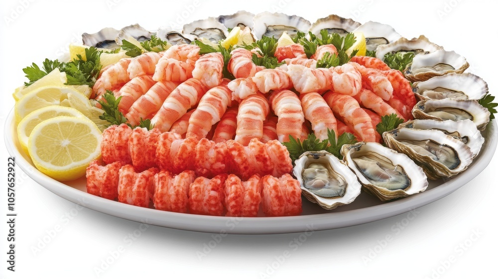 Fresh Seafood Platter with Shrimp and Oysters Fresh Seafood Platter with Shrimp and Oysters