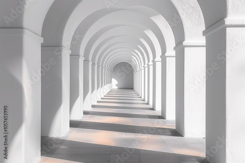 Simple corridor inside the white building