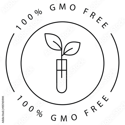 Eco-Friendly Plant Tube GMO-Free Vector Icon Design