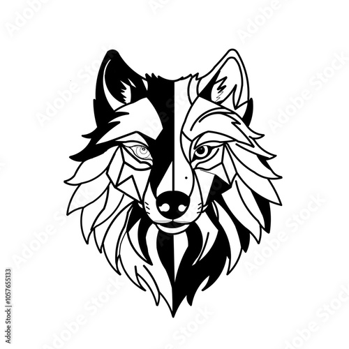 wolf head vector