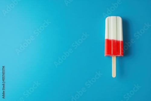 Colorful Ice Pop on Blue Background