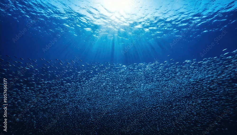 Obraz premium Dark blue ocean surface seen from underwater 