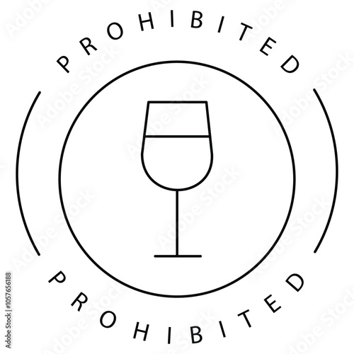 No Alcohol Wine Glass Bottle Icon Design