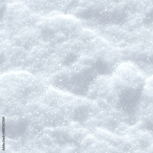 Seamless Texture of Sparkling Snow with Glittery Effect