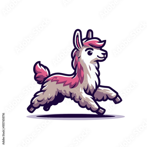 cool llama or alpaca vector mascotcharacter isolated illustration