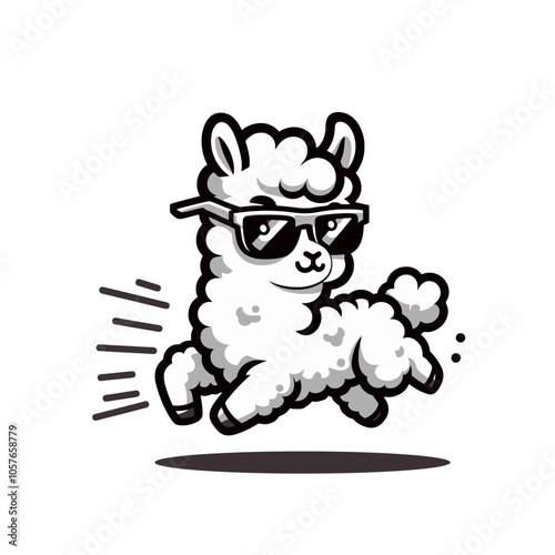 cool llama or alpaca vector mascotcharacter isolated illustration