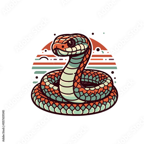 Snake modern mascot isolated vector illustration