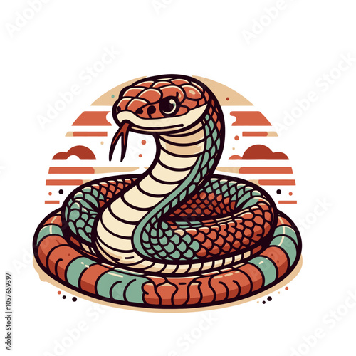 Snake modern mascot isolated vector illustration