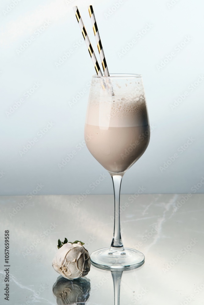 Creamy Milk Chocolate Drink with Coconut Flakes Creamy Milk Chocolate Drink with Coconut Flakes