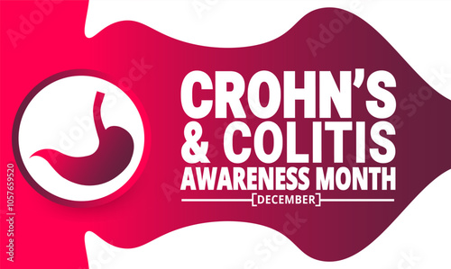December is Crohn's and Colitis Awareness Month. Holiday concept. suitable for placard, background,Greeting Card, Poster design template with text inscription, standard Social Media Post.