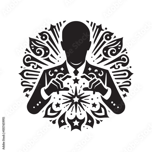 Enchanting Magician Silhouette Vectors for Posters, T-Shirts & More