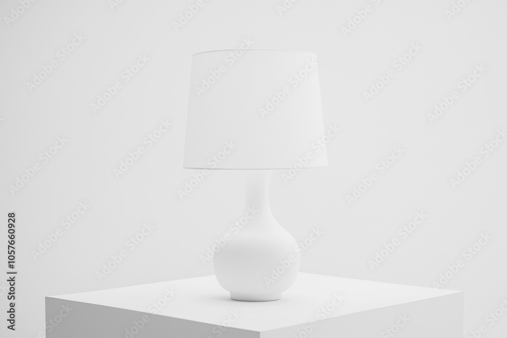 Minimalist white lamp design with a white background Minimalist white lamp design with a white background