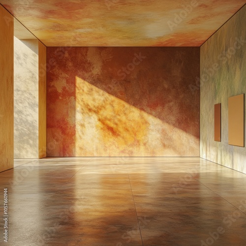 Red and brown tones square abstract room background