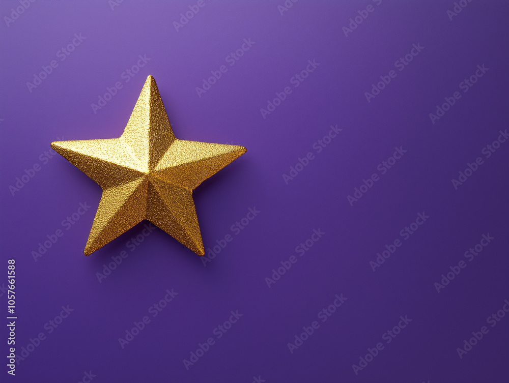 Golden star on a solid purple background Golden star on a solid purple background