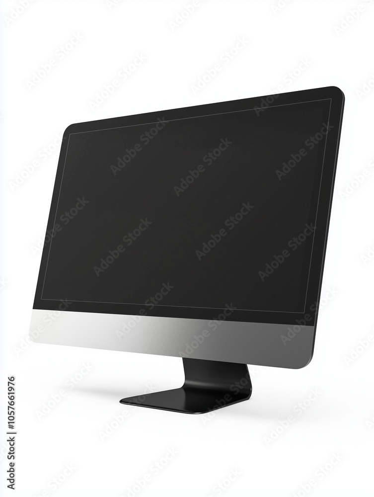 Isolated black computer monitor on a white background Isolated black computer monitor on a white background