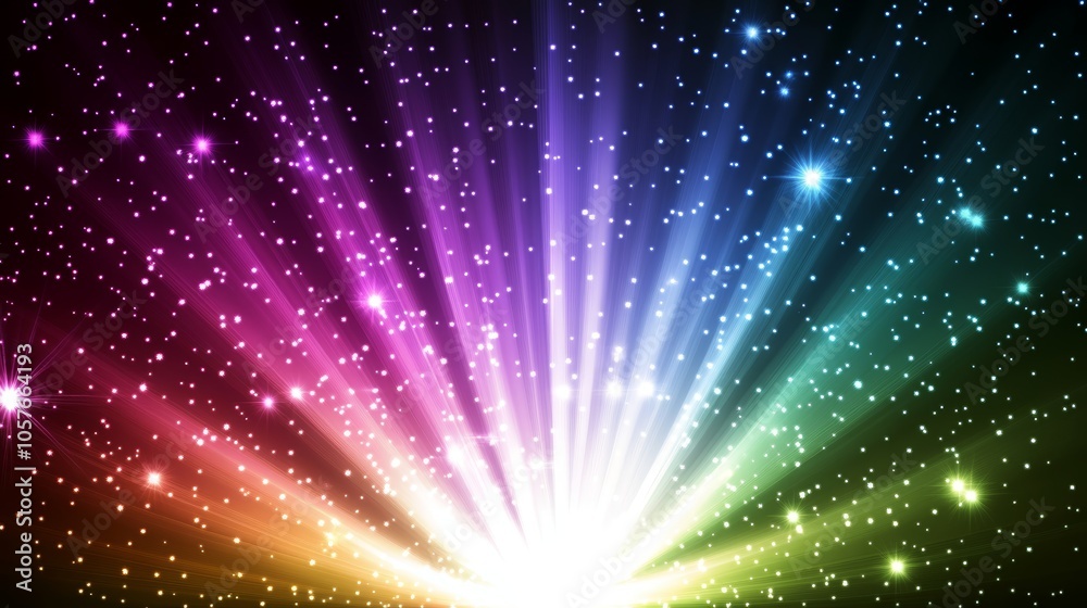 Bright starry background with magical glowing light effects for festive celebrations and dreamlike fantasy designs Bright starry background with magical glowing light effects for festive celebrations and dreamlike fantasy designs