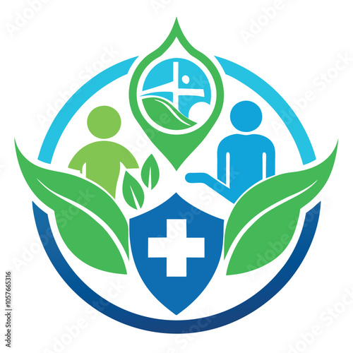 Hand drawn ozone therapy logo