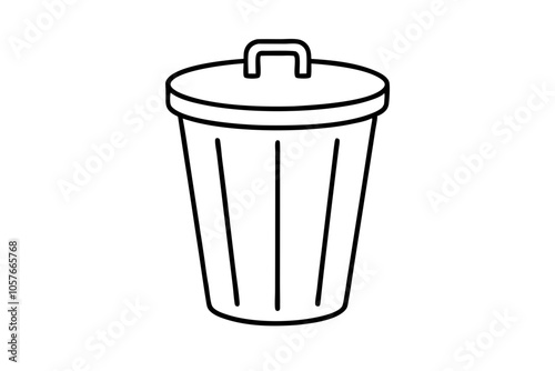 Trash Can Isolated Vector Illustration for Design Projects