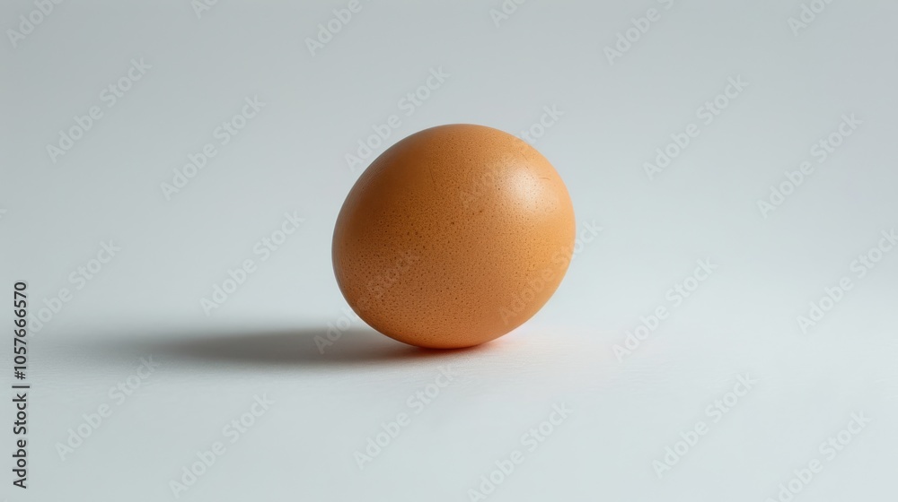 Chicken egg on a white background with soft shadows Chicken egg on a white background with soft shadows