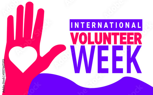 National Volunteer Week Vector illustration. Holiday concept. suitable for placard, background, Greeting Card, Poster design template with text inscription, standard Social Media Post.