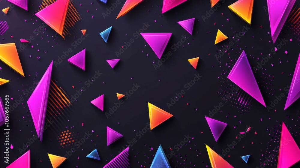 Vibrant Geometric Shapes on Dark Background Vibrant Geometric Shapes on Dark Background