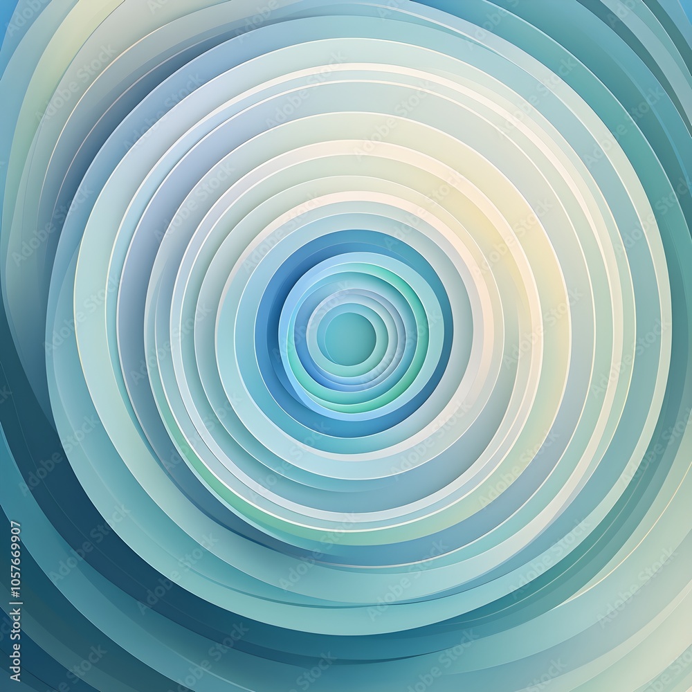 gentle loop of concentric circles softly expanding and contracting, each ring changing vibrant colors