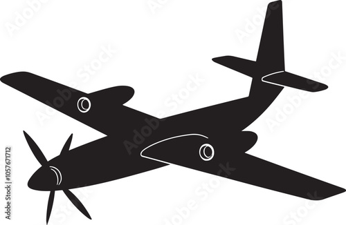 Silhouette of airplane  vector  art photo