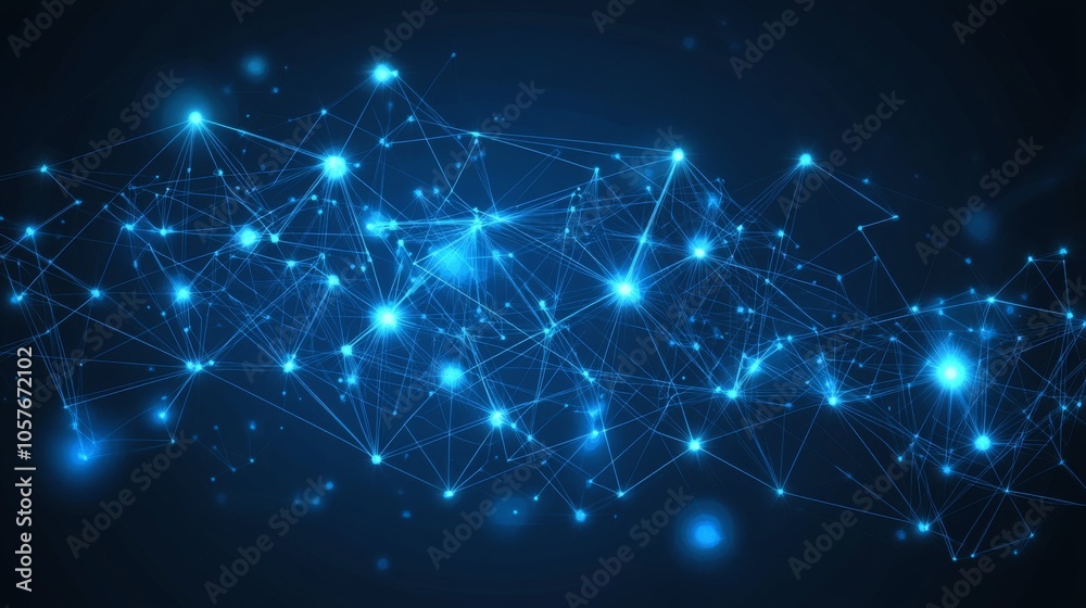 Abstract Blue Network of Connected Points Abstract Blue Network of Connected Points