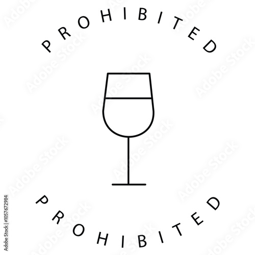 No Drinking Alcohol-Free Wine Vector Icon Design