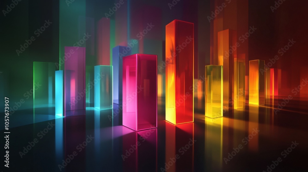 Colorful Abstract Light and Shape Composition Colorful Abstract Light and Shape Composition