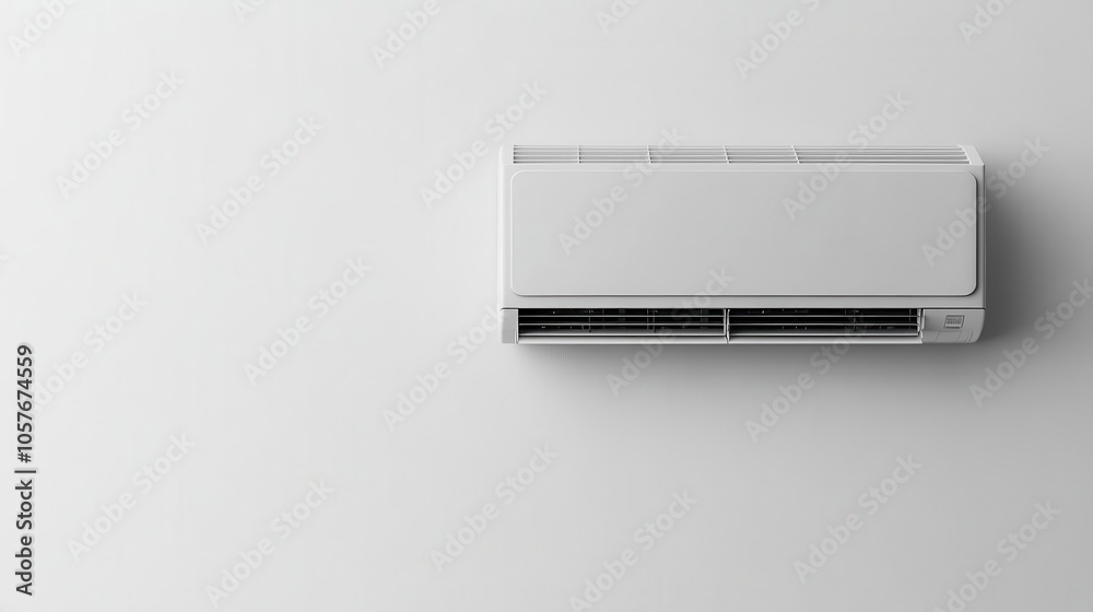 modern air conditioning unit mounted on a white wall, designed for efficiency and sleek aesthetics; its clean lines and cool tones evoke a sense of comfort and contemporary living modern air conditioning unit mounted on a white wall, designed for efficiency and sleek aesthetics; its clean lines and cool tones evoke a sense of comfort and contemporary living