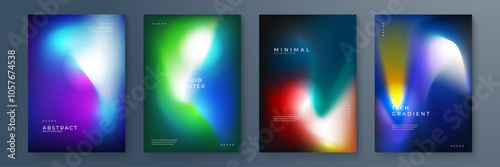 Modern Abstract Fluid Gradient Backgrounds for Posters and Tech Designs. Modern abstract backgrounds featuring fluid gradients and minimal designs, perfect for tech and poster themes