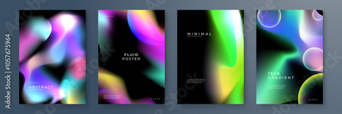 Modern Abstract Posters with Colorful Fluid Gradients. Perfect for artistic designs, digital presentations, and contemporary decor projects