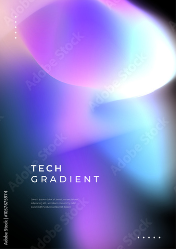 Vibrant Tech Gradient with Neon Light Waves. A vibrant gradient with neon colors blending smoothly on a dark background. Ideal for tech and design projects requiring a modern abstract look