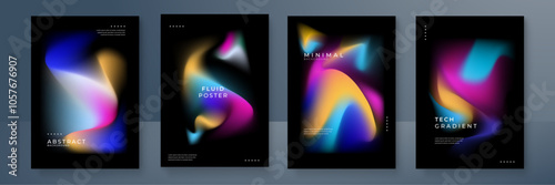 Elegant Abstract Fluid Gradient Art Poster Design