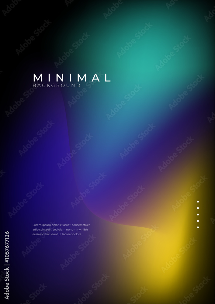 Naklejka premium Colorful Abstract Fluid Gradient Poster on Black Background. Vibrant abstract poster featuring fluid gradient colors on a dark background. Perfect for modern design and artistic projects
