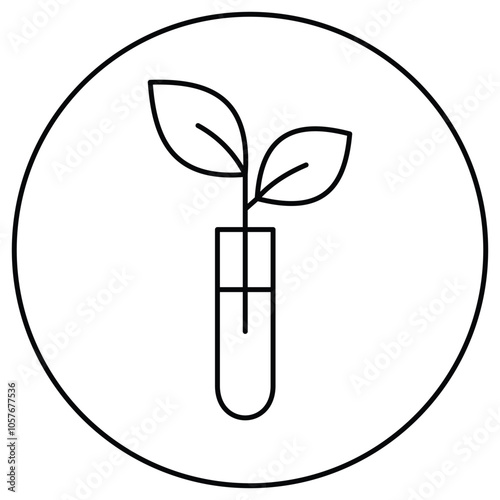 Nature-Friendly GMO Plant Eco VEctor Icon Design