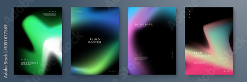 Modern Abstract Posters with Colorful Fluid Gradients. Modern abstract posters featuring vibrant fluid gradients. Perfect for artistic designs, digital presentations, and contemporary decor projects