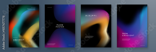 Modern Abstract Posters with Colorful Fluid Gradients. Modern abstract posters featuring vibrant fluid gradients. Perfect for artistic designs, digital presentations, and contemporary decor projects