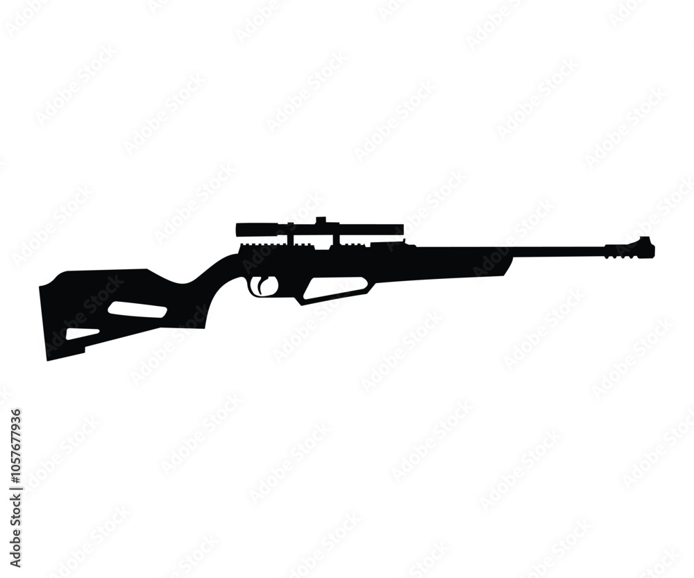 BB Gun Air Rifle Silhouette Vector Illustration