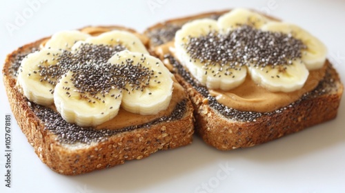 Healthy Toast with Banana and Chia Seeds