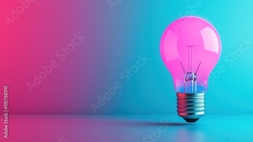 Colorful light bulb glowing against a gradient background.