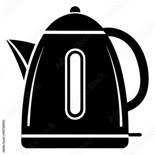 Electric kettle silhouette vector black on white background