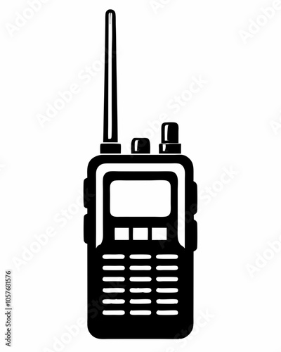 Silhouette vector illustration of a walkie-talkie on white background