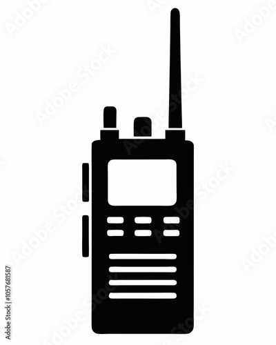 Silhouette vector illustration of a walkie-talkie on white background