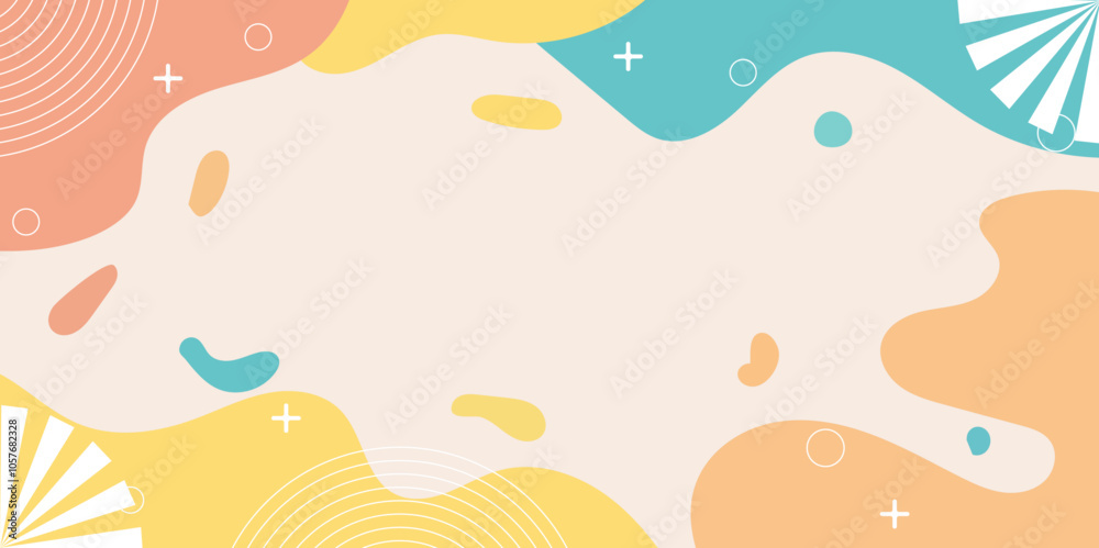 Abstract background Hand drawing various shapes and memphis element. Abstract background Hand drawing various shapes and memphis element.